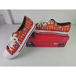 Kansas City Chiefs Mens Size 12 NFL Foco Low Top Canvas Shoes NEW IN BOX